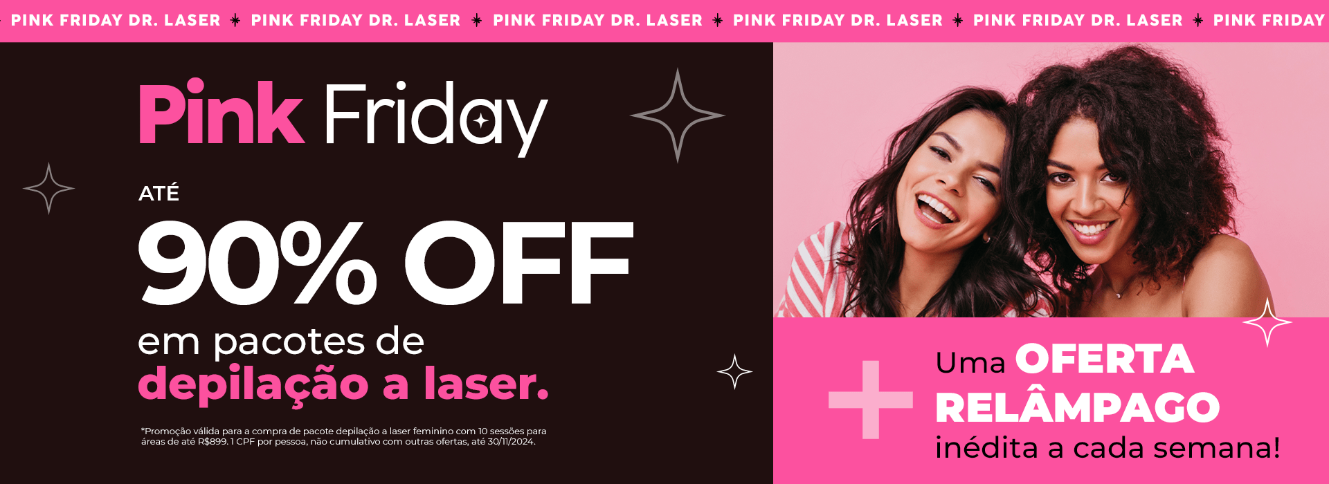 Até 90% OFF em pacotes de depilação a laser.